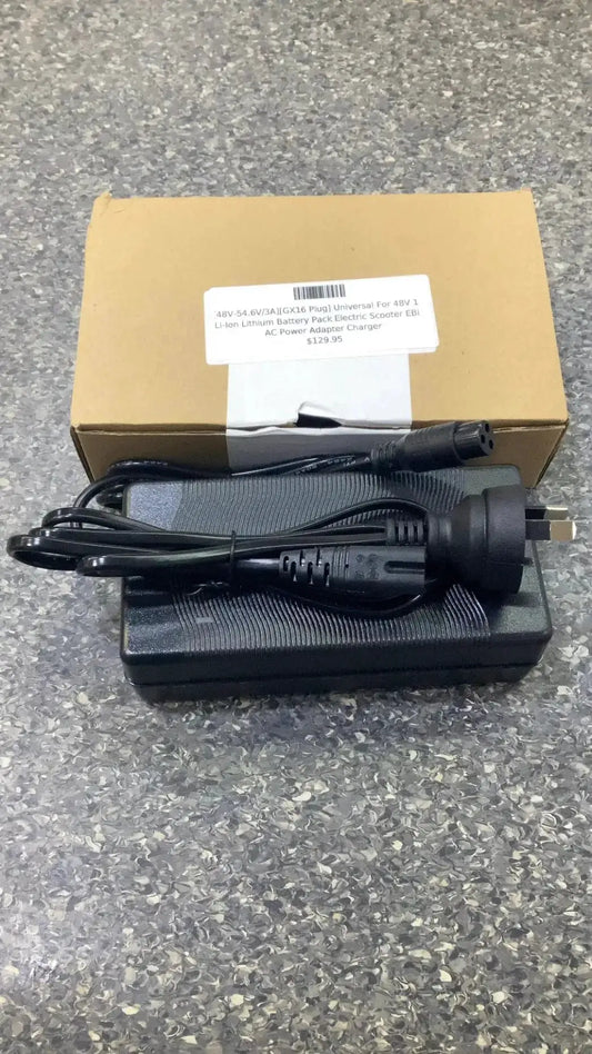 [48V-54.6V/3A][GX16 Plug] Universal 48V 13S Li-Ion Lithium Battery Pack E-Scooter/E-Bike Charger by Polartech