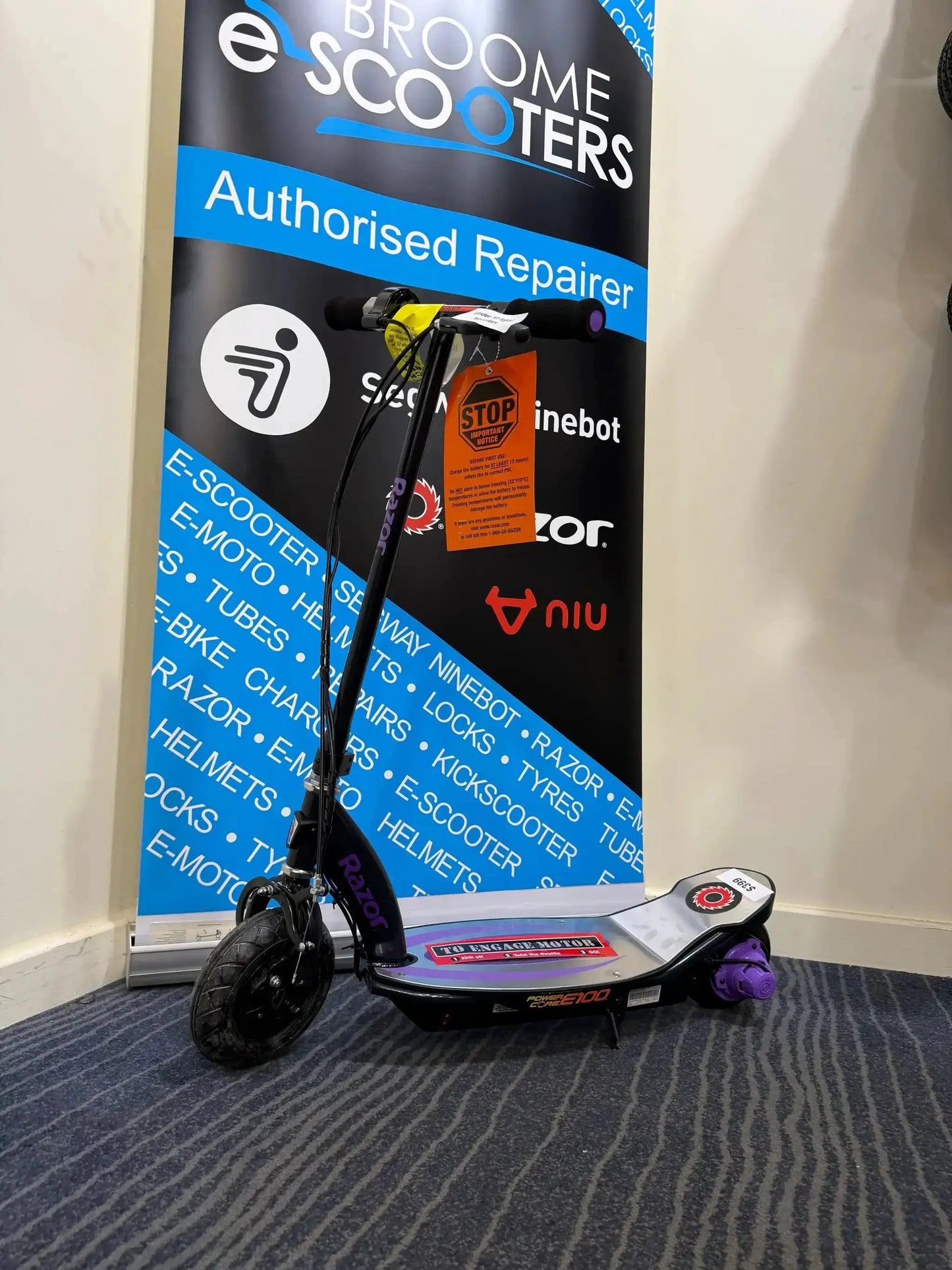 Razor Power Core E100 Electric Scooter - Purple Aluminium Deck by The Brand Exchange Pty Ltd