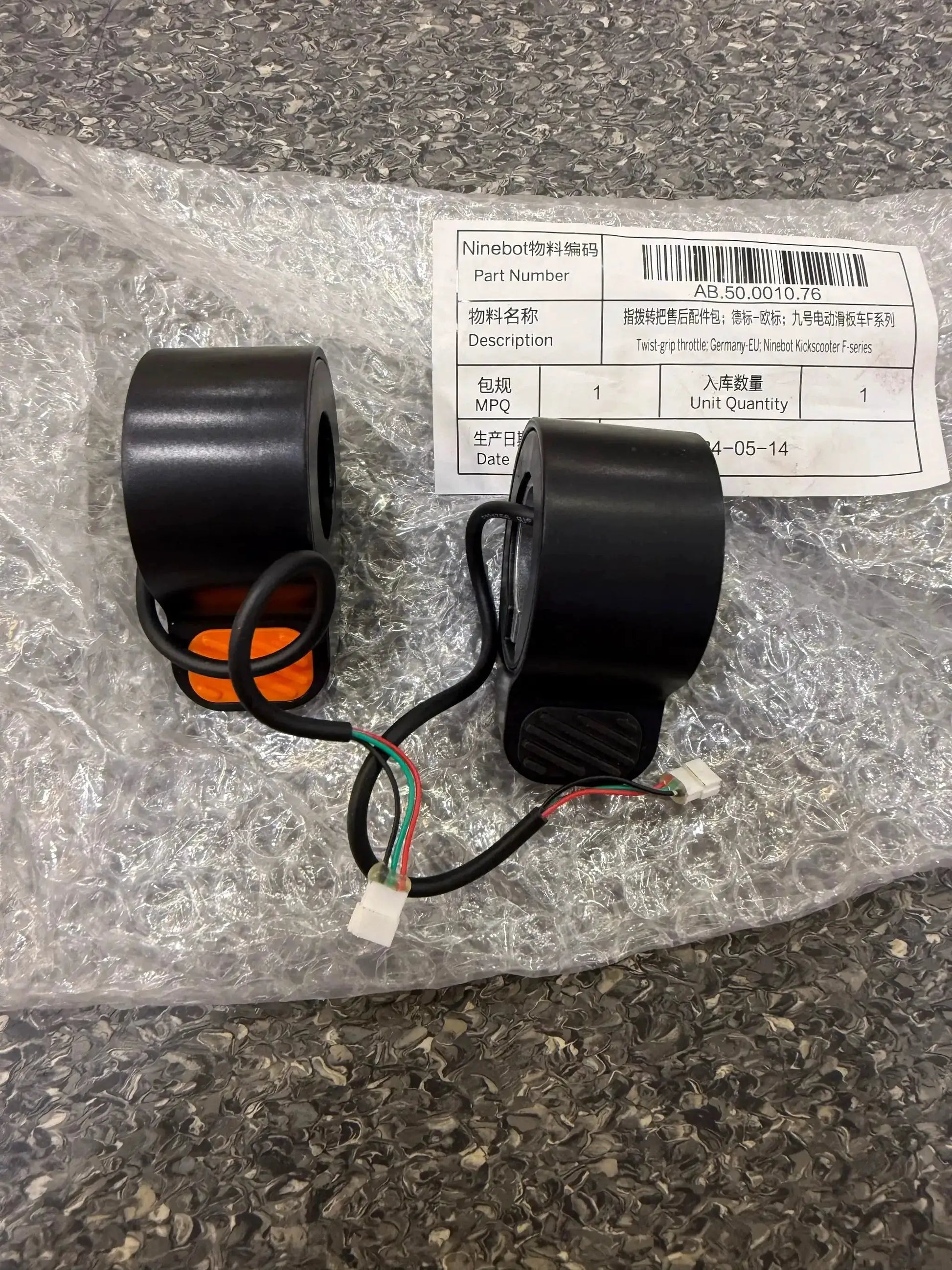 Twist-grip throttle; Germany-EU; Ninebot Kickscooter F-series by Technocity CIN7